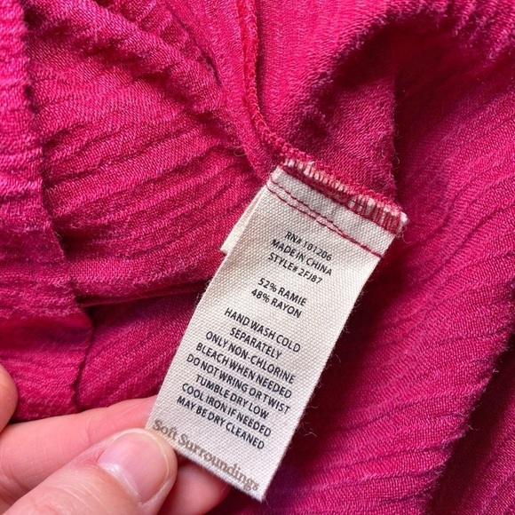 Soft Surroundings Everly Pink Gauze Midi Dress - Picture 9 of 13